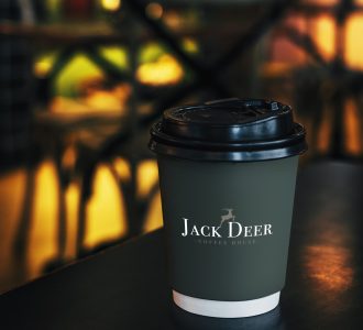 Disposable coffee paper cup mockup design